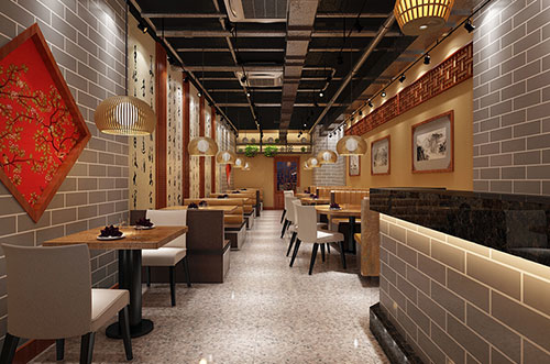 屯昌传统中式餐厅餐馆装修设计效果图