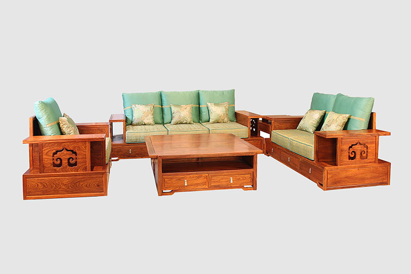 屯昌中式实木沙发简直太美了